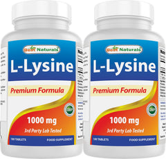 Best Naturals L-Lysine 1000mg bottle front view