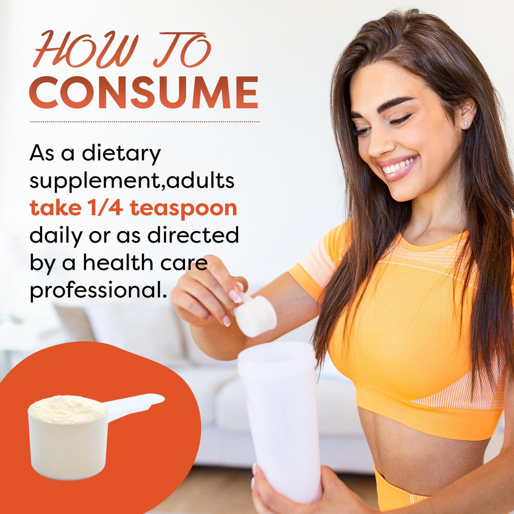 Magnesium Glycinate powder scoop with 750 mg per serving