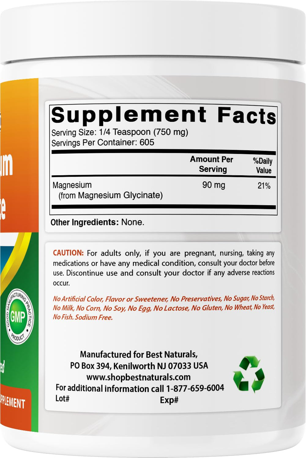 Packaging highlighting USA-made, GMP compliant facility