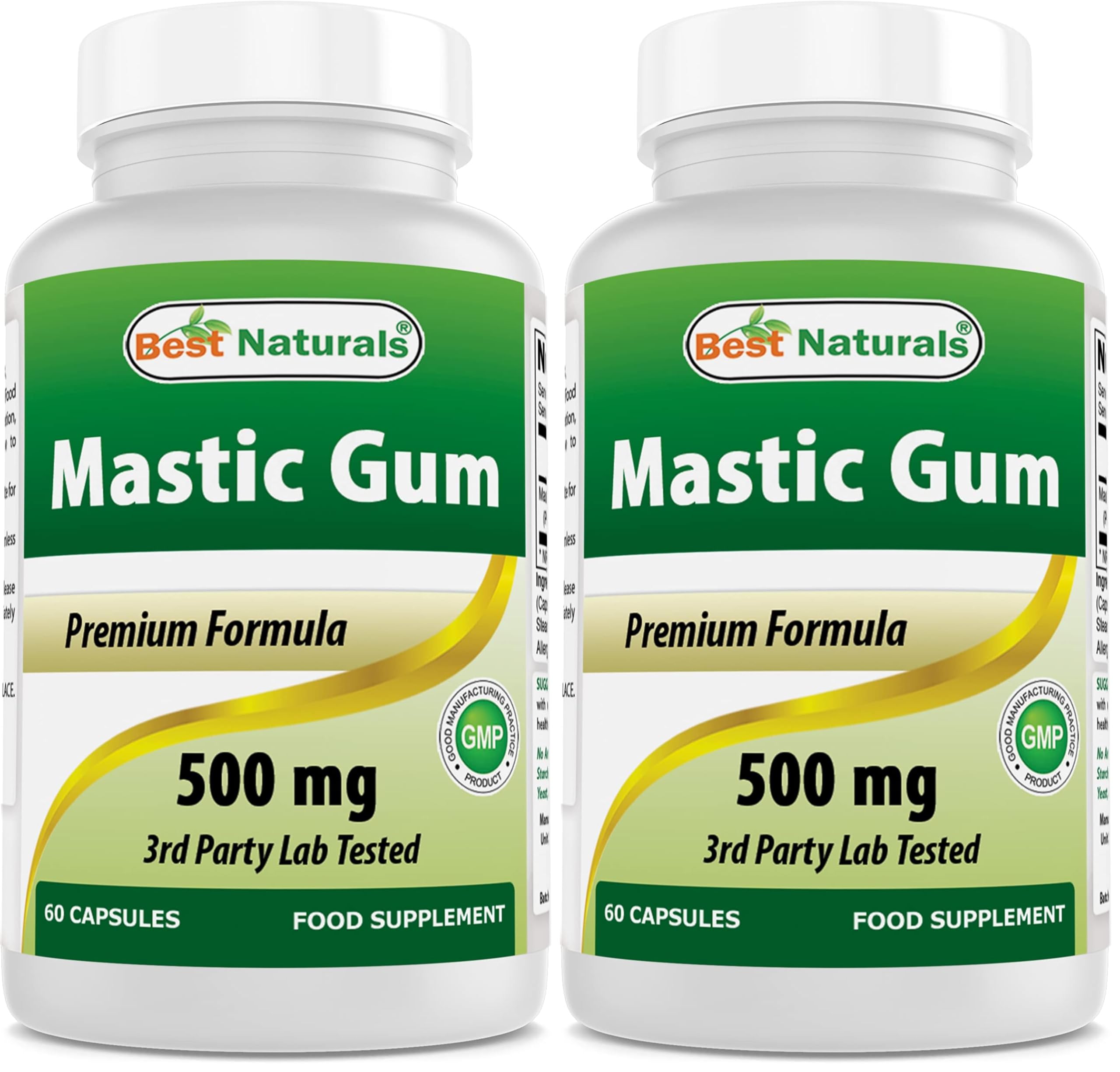 Best Naturals Mastic Gum 500 mg bottle with 60 capsules