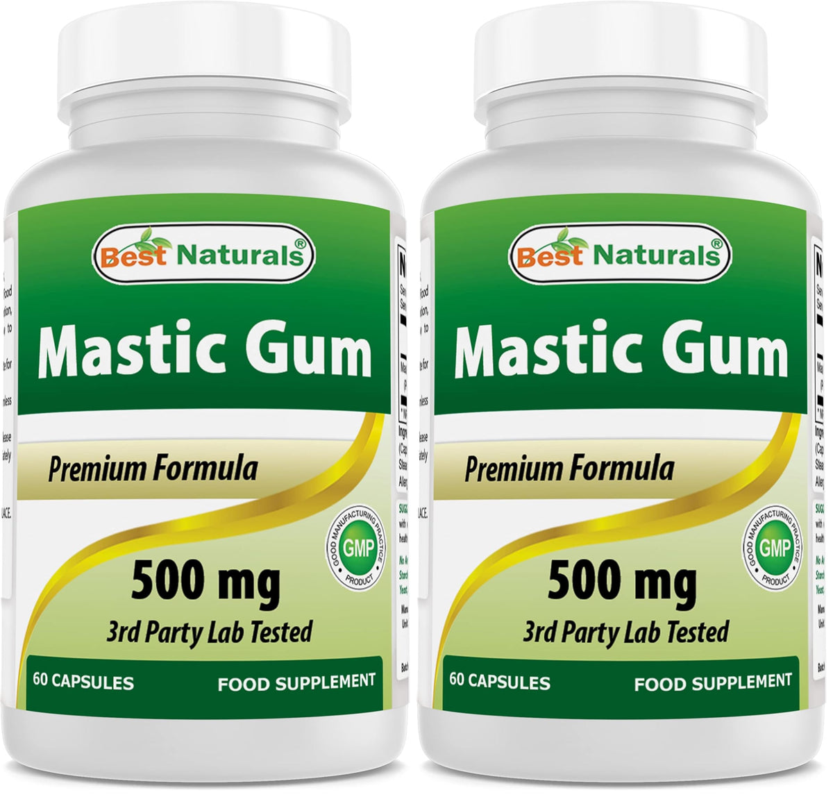 Best Naturals Mastic Gum 500 mg bottle with 60 capsules