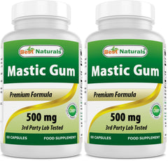 Best Naturals Mastic Gum 500 mg bottle with 60 capsules
