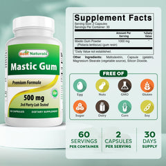 Pack of 2 bottles of Best Naturals Mastic Gum 500 mg