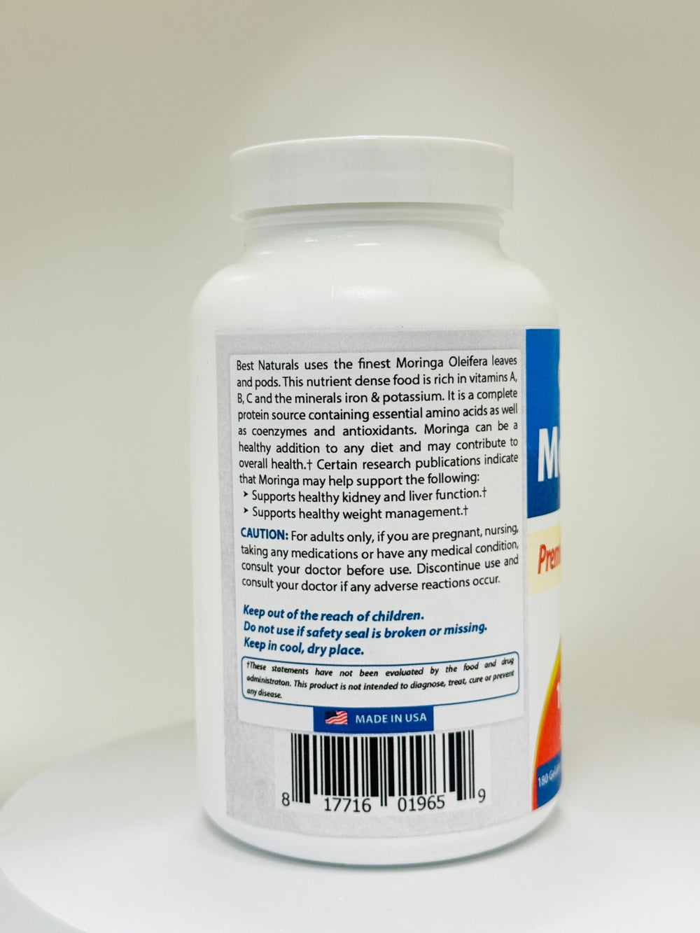 Made in USA GMP facility statement on packaging