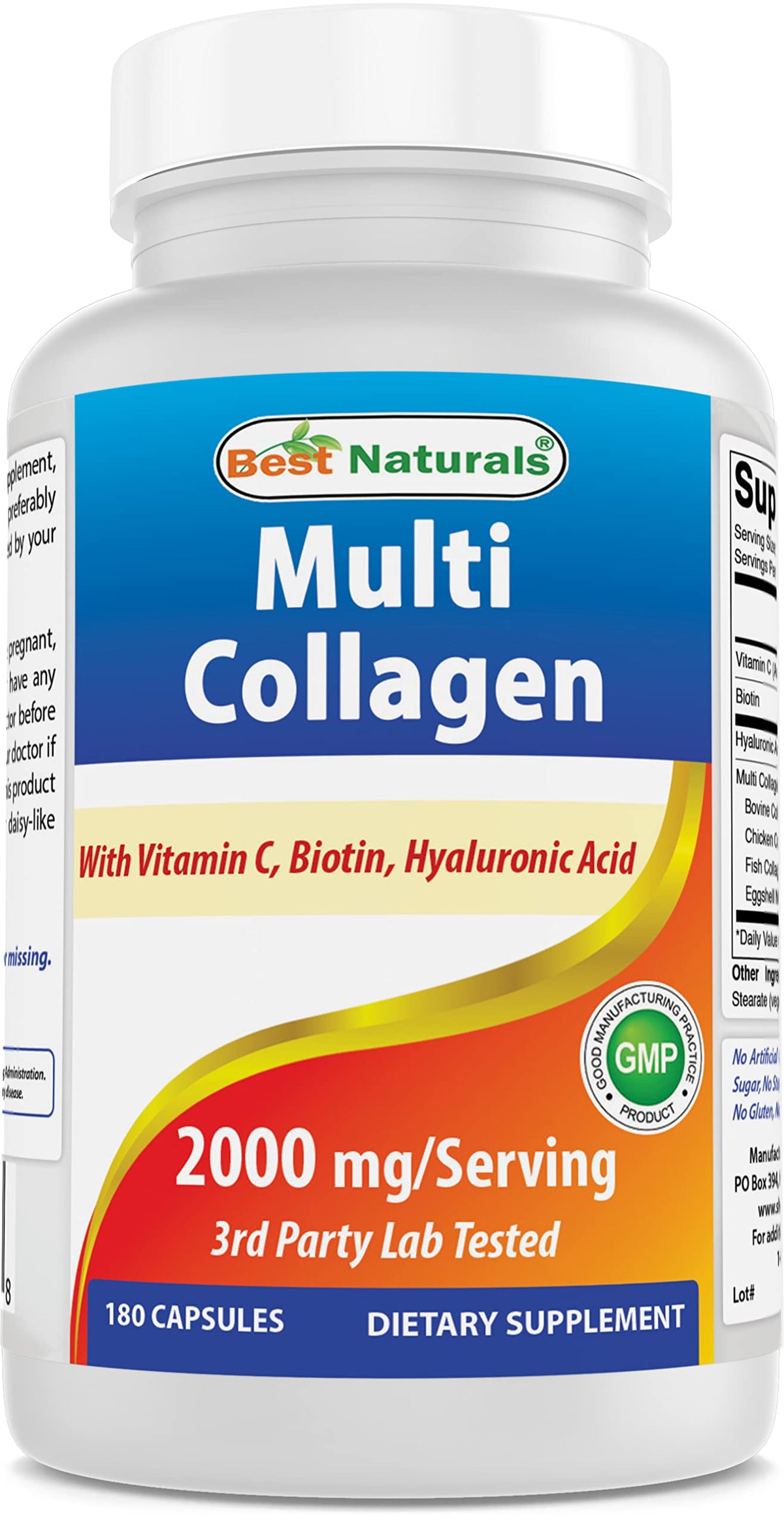 Bottle of Best Naturals Multi Collagen Pills 2000mg