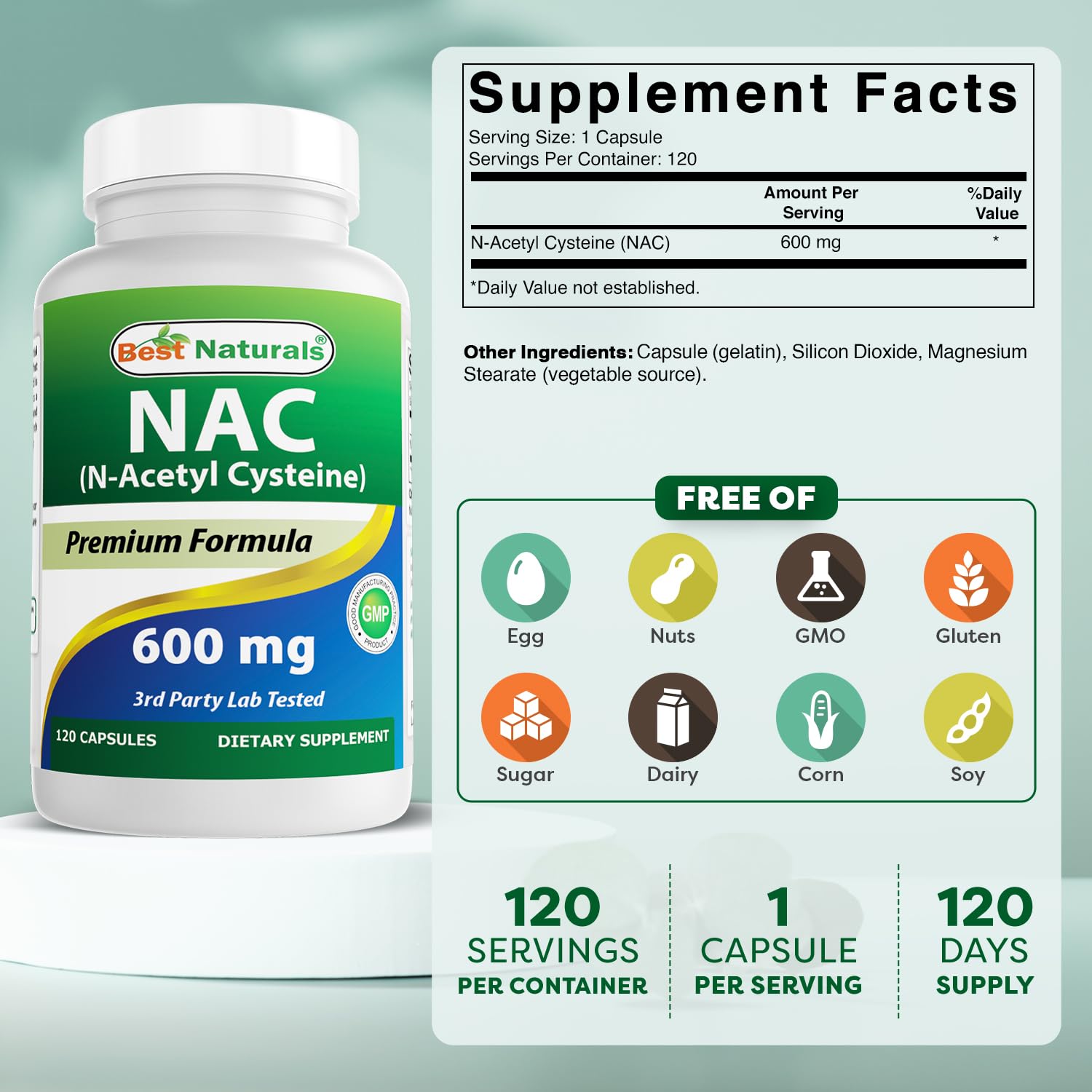 N-Acetyl Cysteine 600 mg capsule close-up
