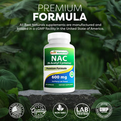 Made in USA GMP facility NAC supplement bottle