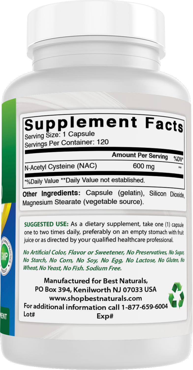 Close-up of NAC capsules and ingredients