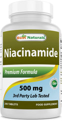 Best Naturals Niacinamide 500mg 240 tablets bottle