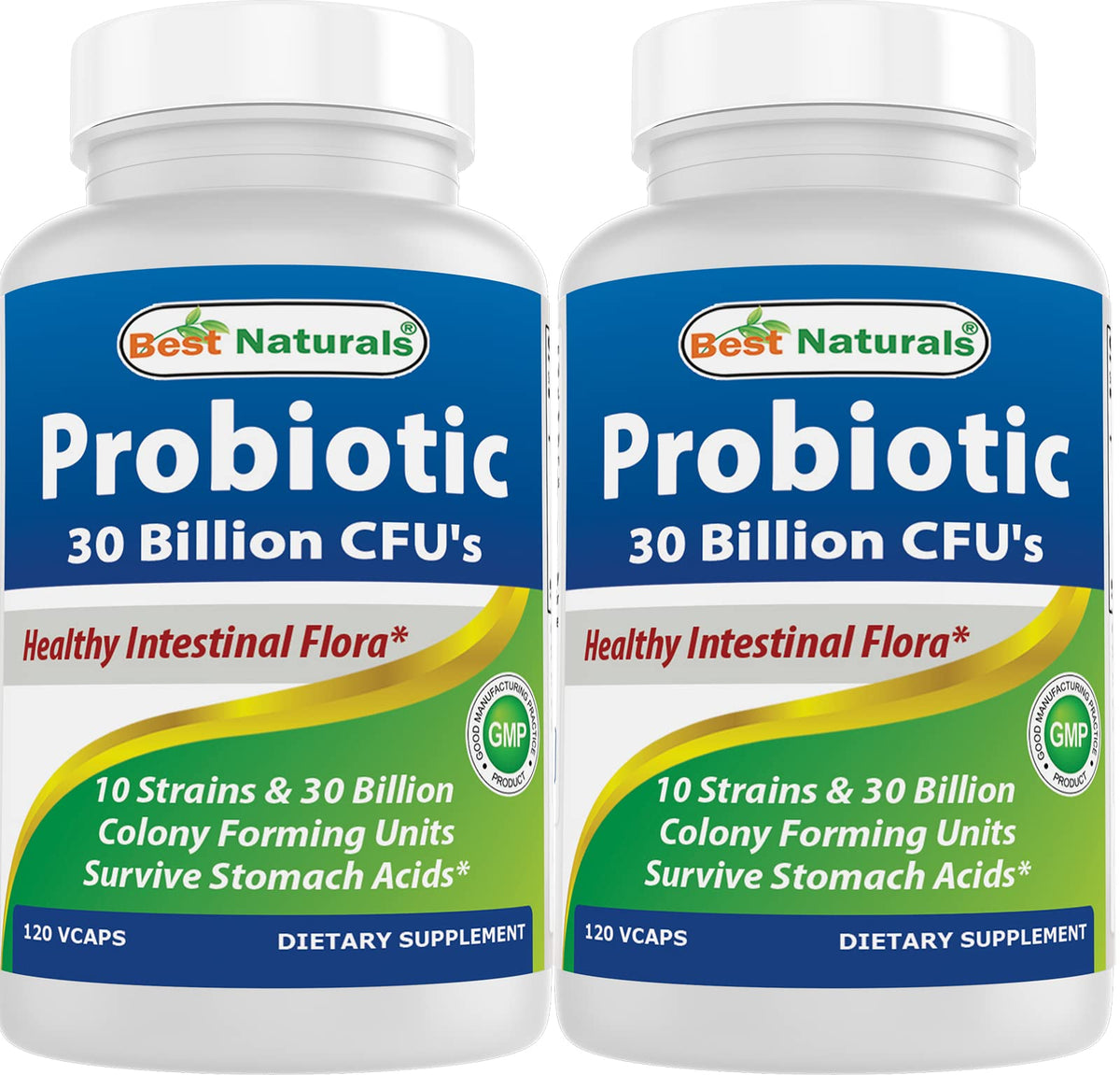 Bottle of Best Naturals Probiotic 10 Strains 120 Veggie Caps