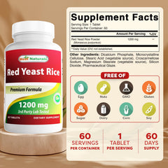 Close-up of Red Yeast Rice 1200 mg tablet sample