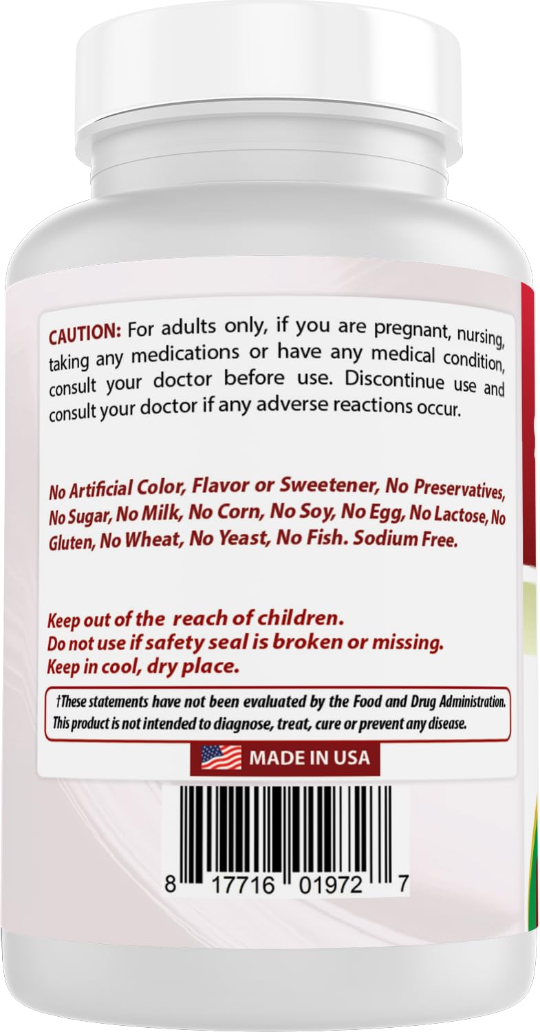 Nutrition facts panel on the bottle back