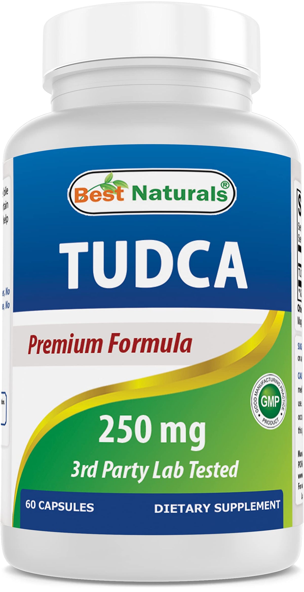 Best Naturals Tudca 250mg bottle and label on white