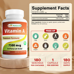 Close-up of Vitamin A 25000 IU softgels