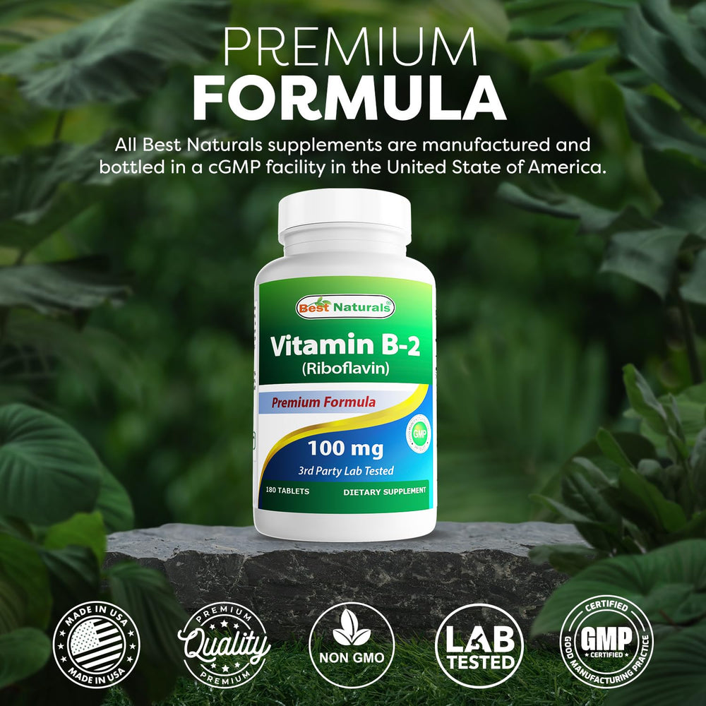 Pack of 2 bottles of Best Naturals Vitamin B2 Riboflavin