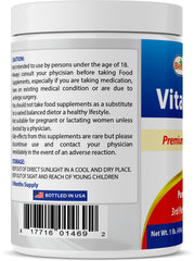 USA-made GMP-certified vitamin C powder packaging label