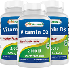 Best Naturals Vitamin D3 2000 IU bottle label