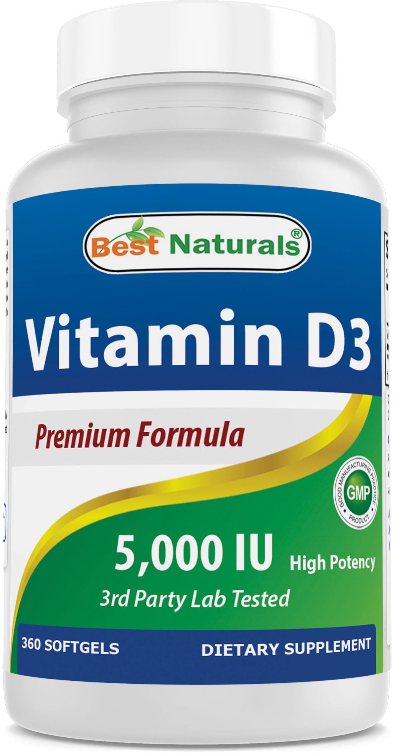 Best Naturals Vitamin D3 5000 IU 360 Softgels bottle