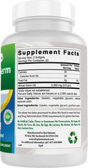 Nutrition facts panel on bottle
