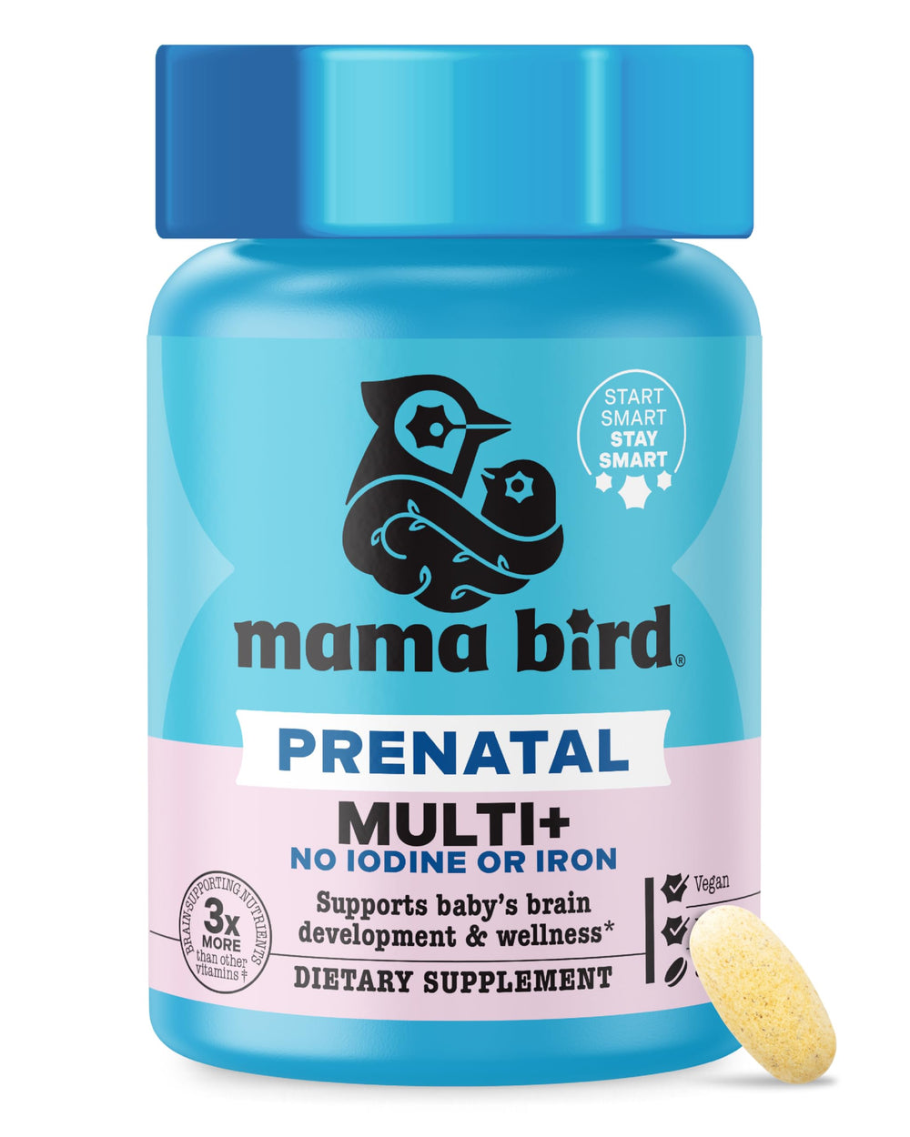 Best Nest Wellness Mama Bird bottle front label highlights brain-ready nutrients.