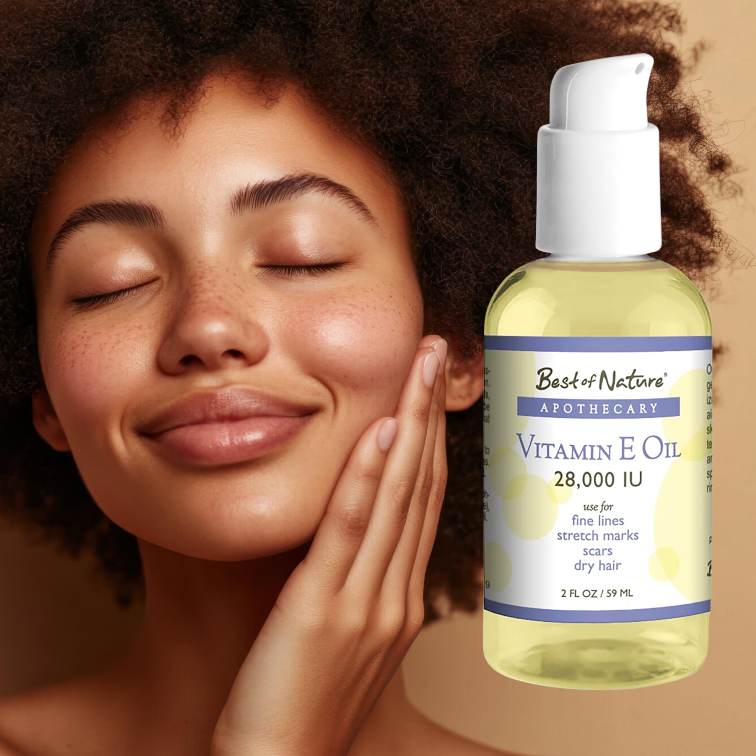 Hair care concept showing damage repair benefits of Vitamin E oil