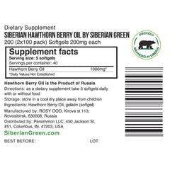 Label for Best Value Organic Hawthorn Oil Extra Virgin Cold Pressed 2 pack