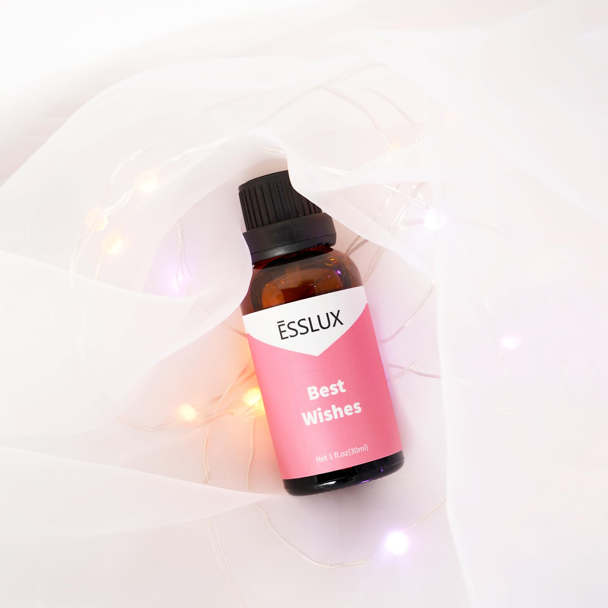 Packaging of Best Wishes Fragrance Oil 30 ml amber bottle