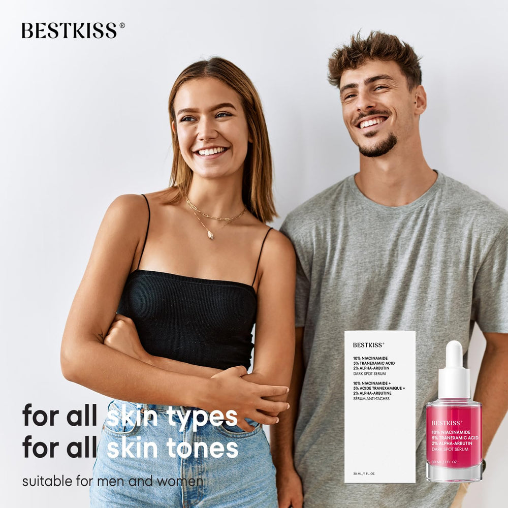 Bestkiss daily routine with cleanser, serum, and sunscreen