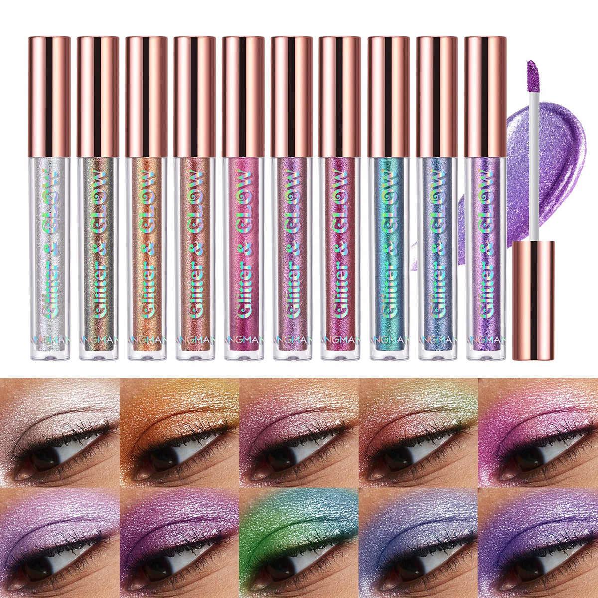 BestLand Liquid Glitter Eyeshadow multichrome palette with shifting colors for dazzling eye looks