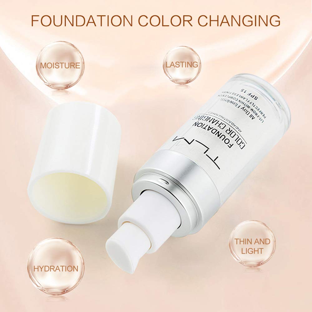 BestLand TLM Colour Changing Foundation texture image emphasizes hydration and light feel on skin.