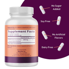 Nutrition label and ingredients for BESTVITE 5-HTP