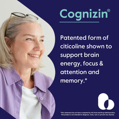 Front label showing Cognizin Citicoline 500mg on bottle