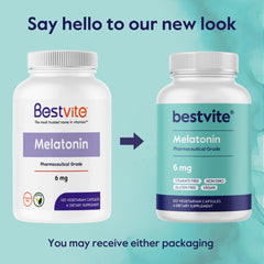 Side view of BESTVITE Melatonin 6 mg pack of 2 packaging