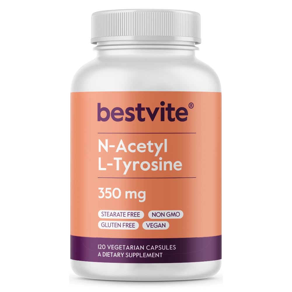 Front view of BESTVITE N-Acetyl L-Tyrosine 350mg bottle