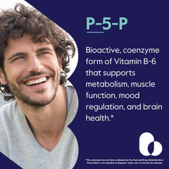 Close-up of Bestvite P-5-P bottle label highlighting P-5-P 100mg