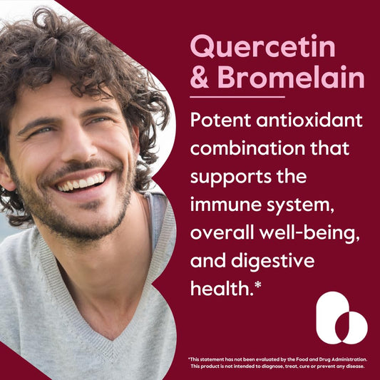 Product label showing Quercetin and Bromelain