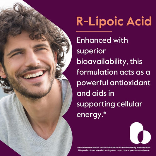 Close-up of R-Lipoic Acid 200mg capsule