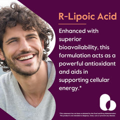 Close-up of R-Lipoic Acid 200mg capsule