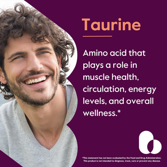 Nutrition label and ingredients for BESTVITE Taurine 1000mg