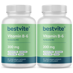 BESTVITE Vitamin B-6 200mg 240 Vegetarian Capsules - product hero