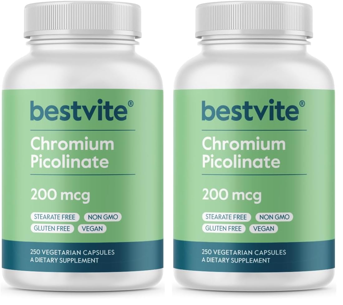 Bestvite Chromium Picolinate bottle label - 200 mcg per capsule
