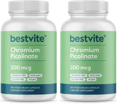 Bestvite Chromium Picolinate bottle label - 200 mcg per capsule