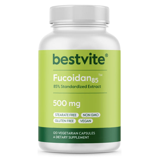Front label of BESTVITE Fucoidan Extract 500mg bottle