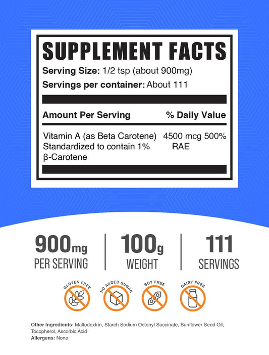 Beta Carotene powder with 900 mg per serving