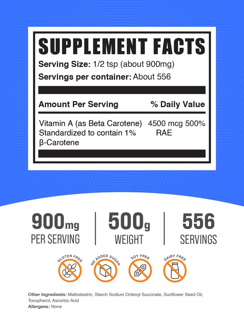 Measuring scoop with Beta Carotene powder