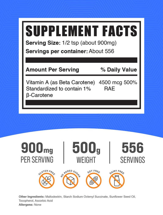 Measuring scoop with Beta Carotene powder