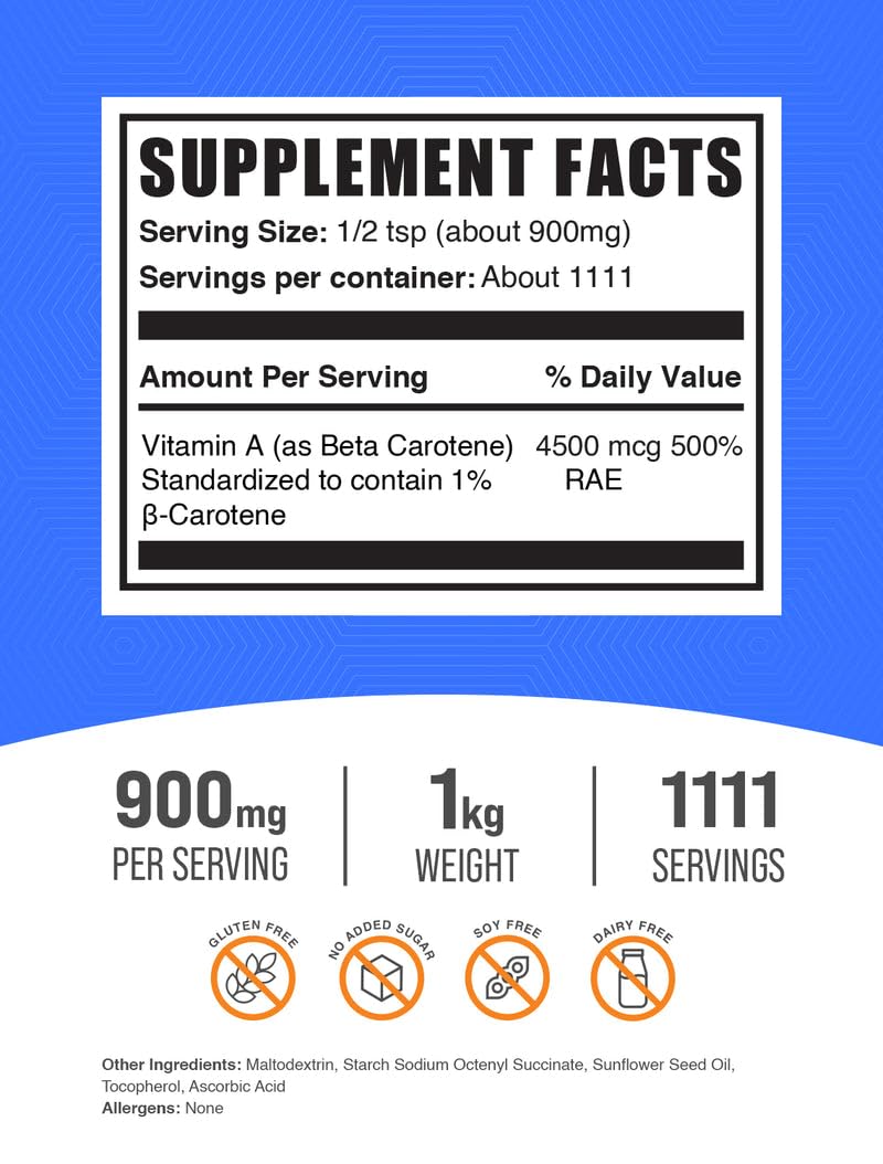 Beta Carotene Powder serving scoop and container