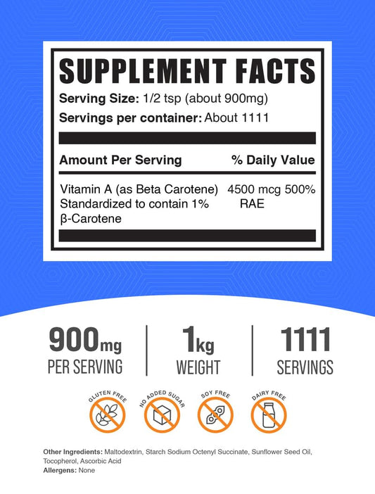 Beta Carotene Powder serving scoop and container