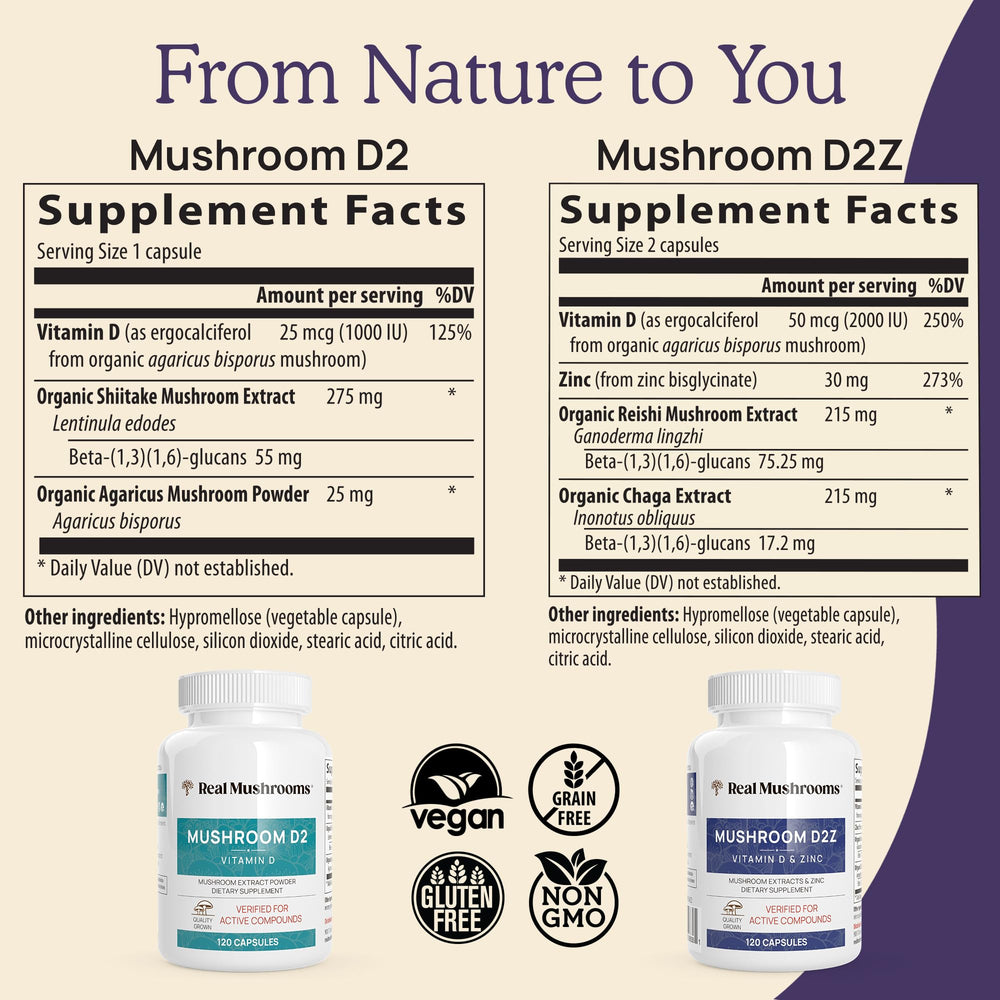 Beta-glucans content from reishi and chaga mushrooms shown as third-party verified