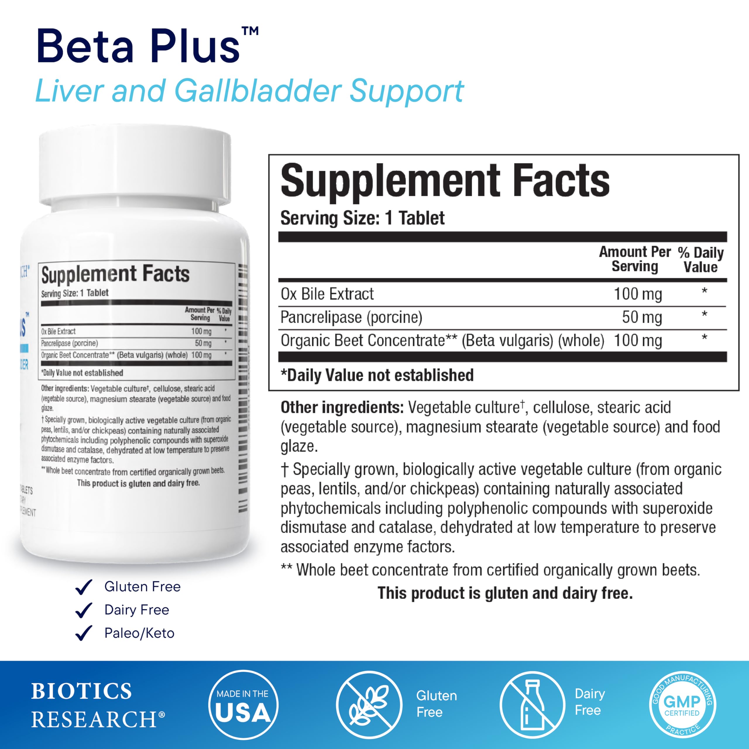 Close-up of Beta-Plus Ox Bile Salts with digestive enzymes ingredient